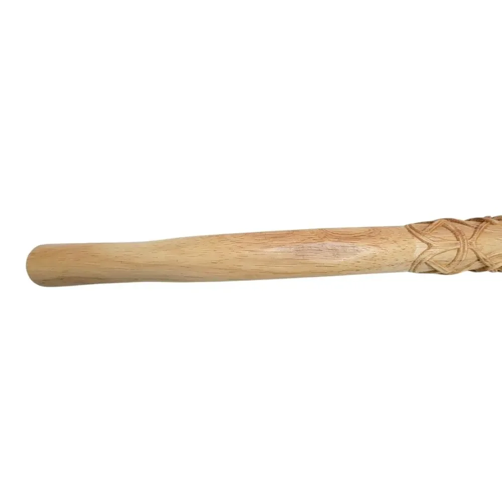 Hand Carved Wood Wolf Baton Club Direwolf Norse Pagan Altar Talking Stick 17
